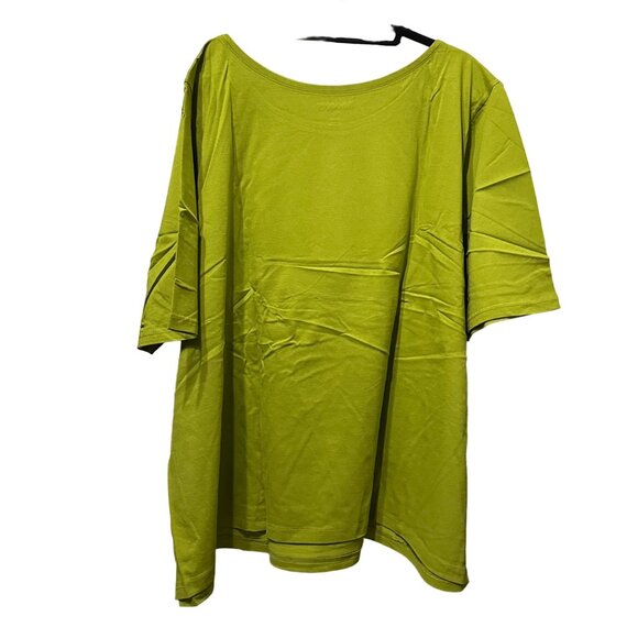 Roman’s size 4X 34/36 avocado green cotton new in package tunic top - Picture 2 of 7
